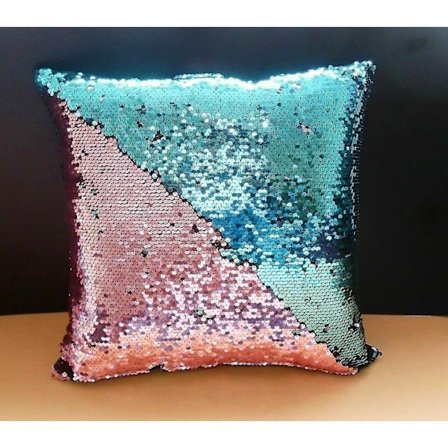 Vendbar Skinnende Farveskift Havfrue Paillet Pude Betræk Pyntepude Betræk 4040cm