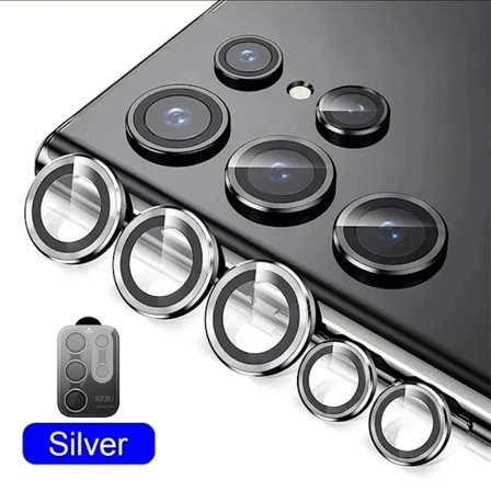 HD Metallring Härdat Glas Kameralinsskydd Flim kompatibel Samsung S25 FE Edge S24/23 Ultra Plus Anti-repskydd