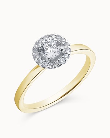 Haloring Grazia 18K Gultguld Naturlig Diamant 0.30 Carat - Forlovelsesringe & Vielsesringe hos Vanbruun