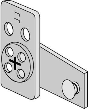 ASSA 2593 Skab hus højre, glans galvaniseret, Dør- & vinduesbeslag