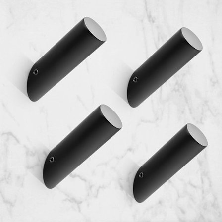 4 kpl Mustat Seinäkiinnitteinen Koukut Mattamusta Pyyhekoukku Moderni Takki Koukut Ruostumaton Teräs Raskaankalustinen Koukku Kylpyhuoneen Eteiseen