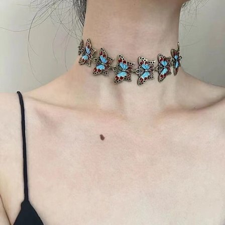 Street culture design, exklusivt halsband, nyckelbenskedja, flerlagers choker