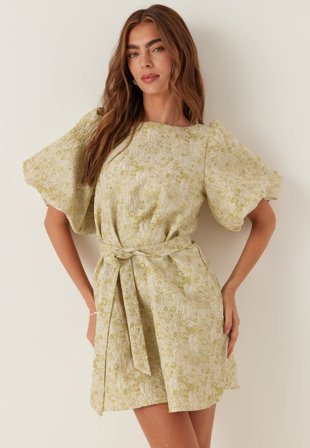 VILA - Vikaia Boat Neck 2/4 JACQ SHORT DRESS