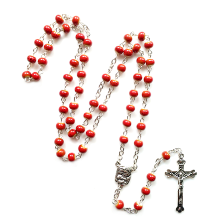 Vintage keramiske perler rosenkrans halskjede Jesus Kristus krusifiks for kors halskjede