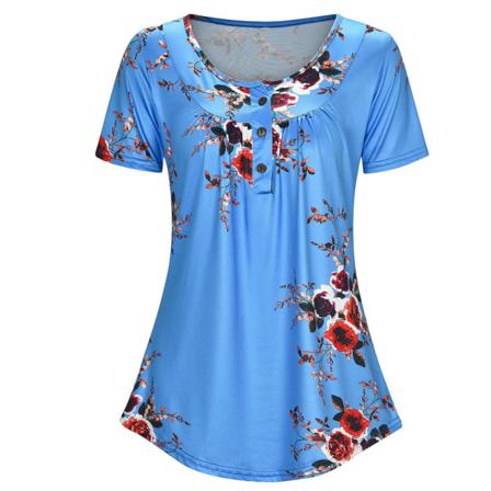 Printed T-shirt Dam Sommar Rundhalsad Kortärmad Blus