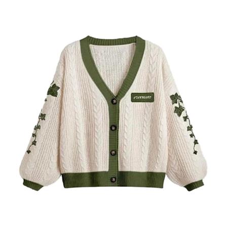Evermore Cardigan Taylor Version Green Vine Kirjailtu Napit Alaspäin Kaapeli Neule Pusero Naiset Syksy Talvi Vintage Asusteet Evermore S