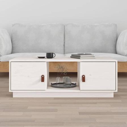 Vidaxl Soffbord Vit 100x50x35 Cm Massiv Furu Vit