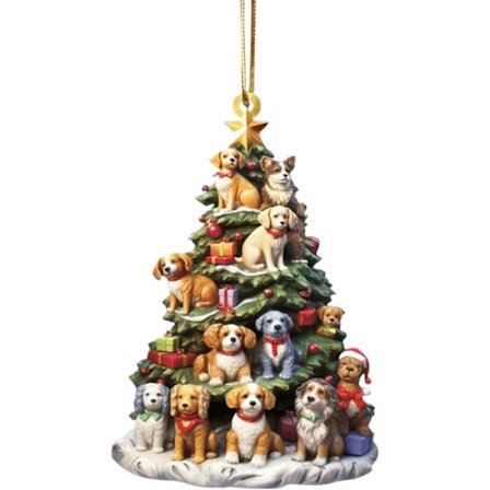 Julgranshängande Trädformad Bokhylla Hänge, Böcker Staplade Ornament Julböcker Akryl Ornament Nyårsdekorationer