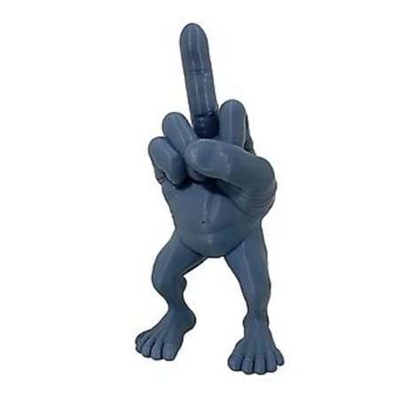 Fingerfigur med Ben, Interessant og Skæv Midterfinger Statue, Sjov Midterfinger Hjemmekontor Skrivebords Dekoration (Stor Blå)