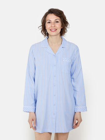 BRANDTEX - Natkjole - Lys Blå