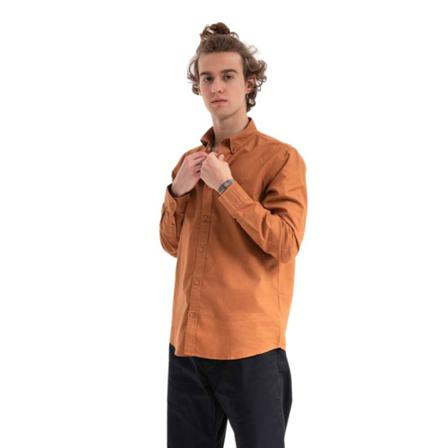Carhartt Wip Longsleeve Bolton Shirt , Bruin , Heren , Maat: L