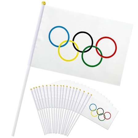 20 små olympiske flag, dekoration til de olympiske lege, Paris 2024 olympiske lege