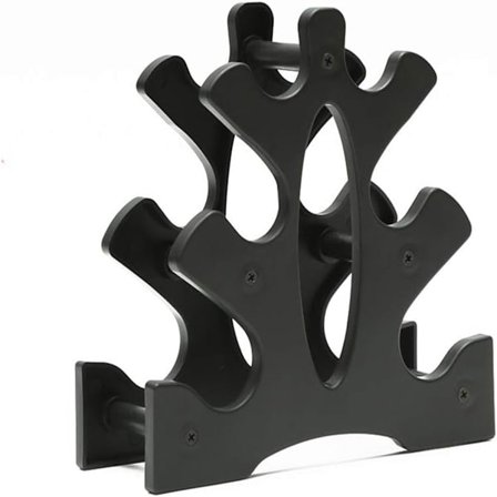 ING Gsedaox Håndvægtsæt, Håndvægtstativ, Styrketræning, Fitnessudstyr, Holder 6 Håndvægte, Sort