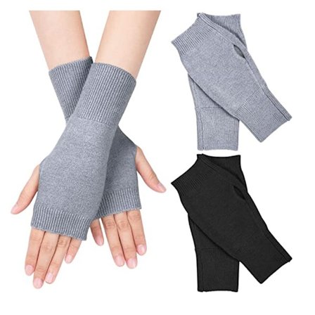 2 par fingerlösa skor Viscose fiber handledsskydd Varm handske