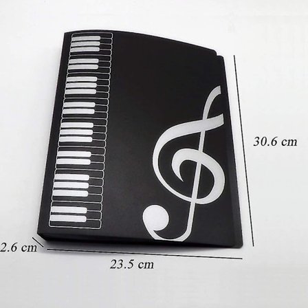 A4 Notearkholder for Piano - Vanntett - Svart
