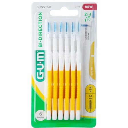 Gum Bi-Direction Scovolino Interdentale 1,4mm 6 Pezzi