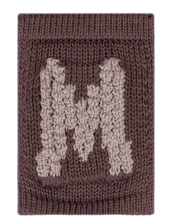 Knitted Letter M, Nature Brown Smallstuff