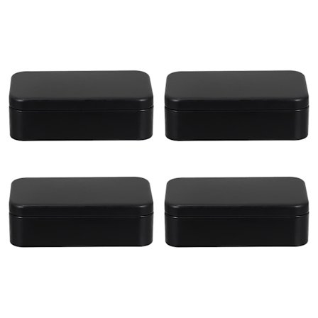 4 stk godterikrukker lokk tomme bokser krukker firkantet blikkboks blikkplate oppbevaringskube blikkplate godteribesk candle tin