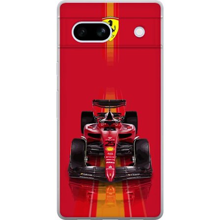 Yhteensopiva Puhelinkuori Google Google Pixel 7a Ferrari Formula 1 -auto ikonisessa punaisessa muotoilussa urheilullisella tarkkuudella