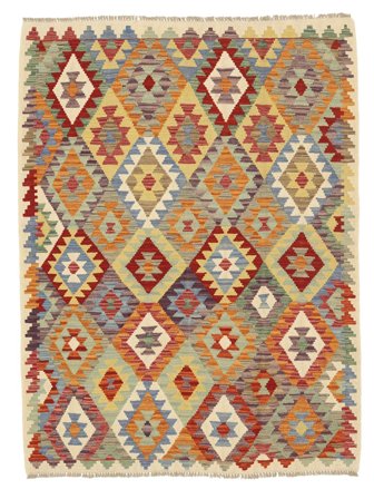 Tkany Ręcznie Kilim Afgan Old Style Dywan 152X199 Wełniany Brunatny/Pomarańczowy Mały