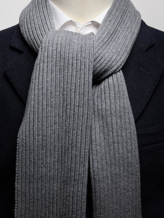 John Henric Men's Grauer Schal Gestrickt Size Onesize