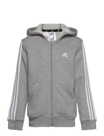 Essentials 3-Stripes Zip Hooded Jacket Grey Adidas Performance