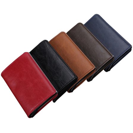 Professionel Kortholder Aluminium Pu-Læder (RFID NFC Beskyttelse)