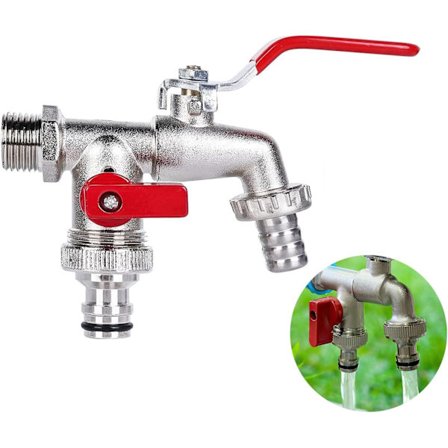 1/2 tomme hagekran, frostsikker messingkran med dobbelt uttak, hagekraner egnet for vanning, vaskemaskin