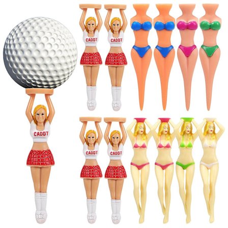 12-pakkaus golf-tiitä hauskoja naisten tiitä cheerleader golf-tiitä golf-tiitä golf-tarvikkeita (7.50X1.60X1.60CM, kuten kuvassa näkyy)