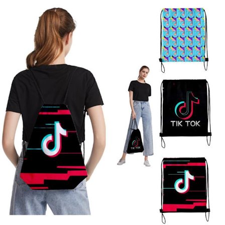 Tik-Tok GYMSACK Gympapåsar RYGGSÄCK Sportväska ryggsäck