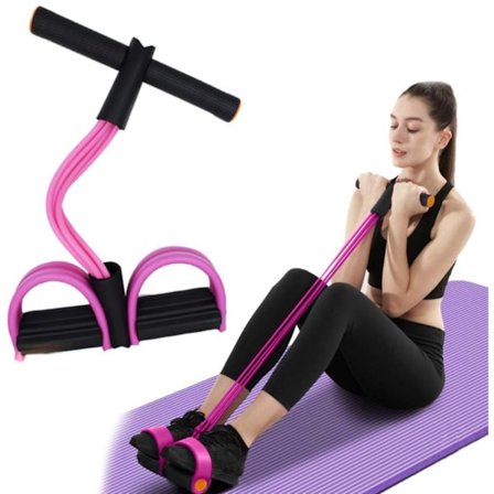 6-Rørs Elastisk Yoga Pedal Trækker - Multifunktionel Naturlatex Spændingsreb til Mave Talje Arm Ben Slankende Træning