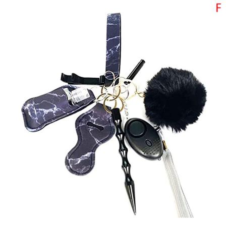 9st Säkerhetslarm Självförsvarsprodukt Multifunktionsnyckelchai