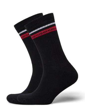 2P Qs Rib Band Cc Underwear Socks Regular Socks Svart HUGO