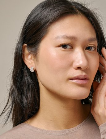 Enamel Copenhagen Mini Wave Earring - Silver - ONE SIZE