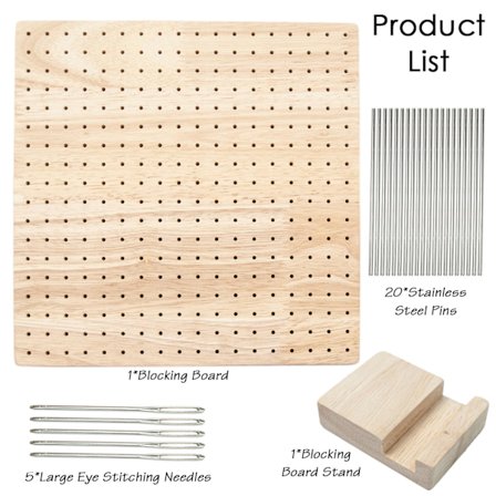 Hæklebræt i træ, DIY garnmaskeformningsbræt, håndstrikkeværktøj til at blokere hæklehuller.
