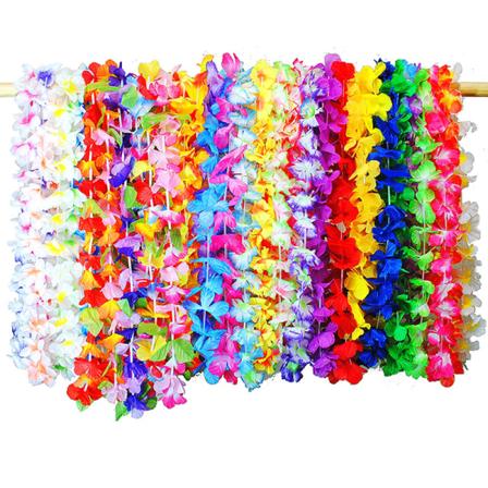 36 st/ set tropisk hawaiiansk blomma girland festhalsband Girlander Leis Tillbehör Dekoration Multicolour