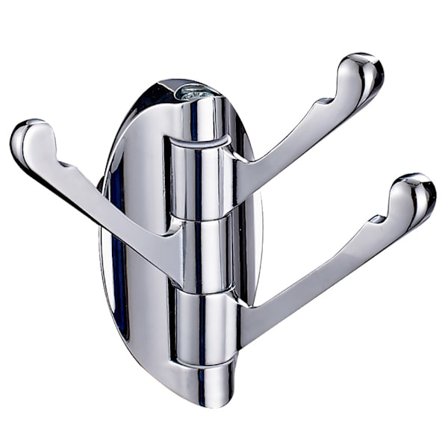 Ruostumattomasta teräksestä valmistettu seinään kiinnitettävä kääntyvä naulakko 3 taittuvalla varrella