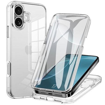 Beskyttelsescover til iPhone 17 - BOOLING - Fuld Transparent - Blødt Silikone - Hårdt PC - Stødabsorberende
