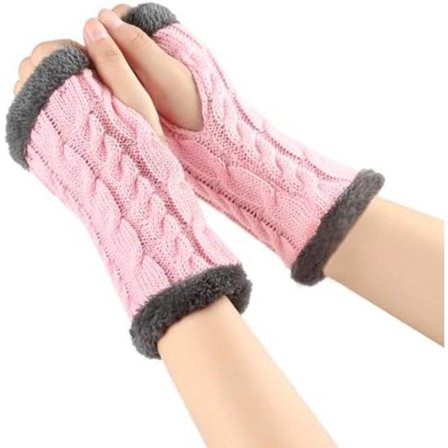 19,5x8,5cm Stickade Armvärmare Fingerlösa Stickade Vantar Vinterhandskar Tumhål Kostym
