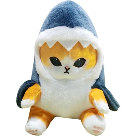 Shark Cat Plyschleksaker, Shark Cat Nyckelring, Cat Plysch Fylld Nyckelring, Söt Plyschleksak, Barns Plysch Mjuk