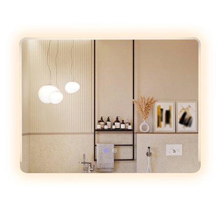 LED badeværelsesspejl med 3-farvet lys, antidug, 80x60 cm