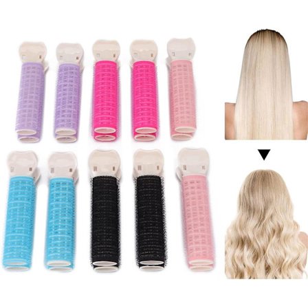 Krølltenger, 10 stk. Krølltenger, Hårruller, Selvklebende Krølltenger, Varme-frie Krøller, Hårklemmer, Panneluggklemmer, Krusklemmer, Rotklemmer