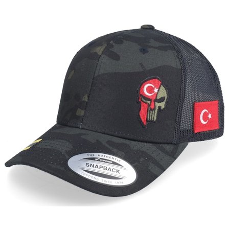 Army Head - Camo trucker Caps - Türkiye Army Skull Multicam Black Trucker @ Hatstore