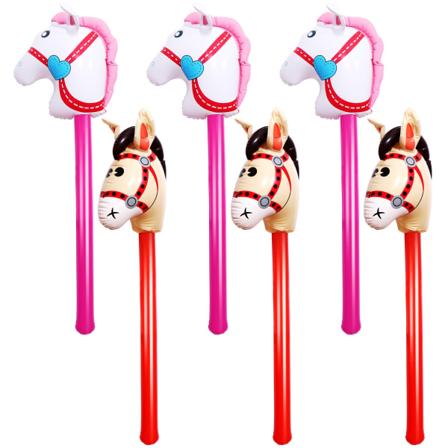 4 deler oppblåsbar hestestokkballong - Perfet Pink 6pcs