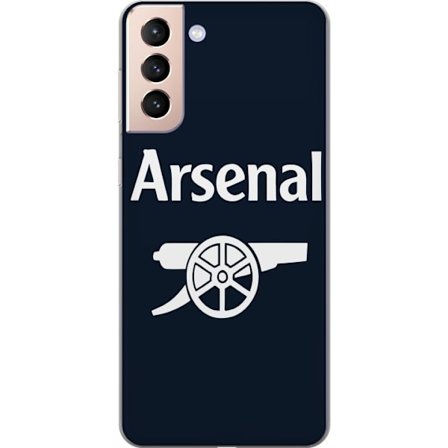 Yhteensopiva Puhelinkuori Samsung Galaxy S21 Arsenal FC logo - tummansininen ja valkoinen muotoilu klassisella tykillä, täydellinen urheilufaneille