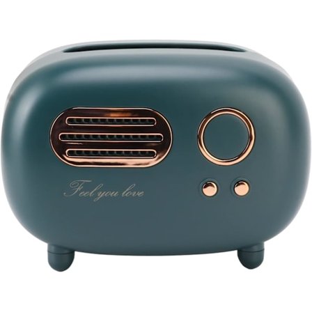 1 stk. Retro Radioformet Papirboks Vintage Radio Papirboks Retro Radio Modell Papirboks Skrivebordspapirholder Grønn