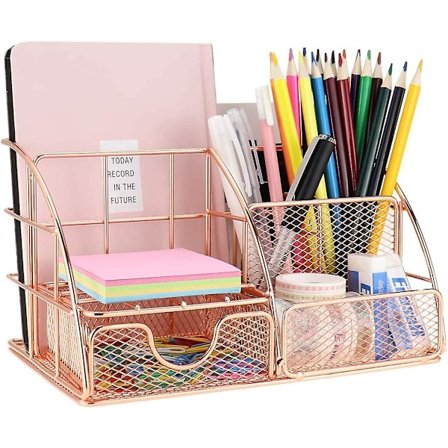 Skrivebordsopbevaringsboks med brevbakke og penneholder