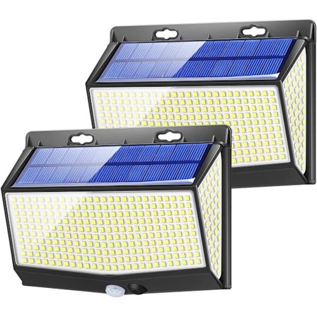 2 stk. udendørs solcellelamper, [468 LED 2000 lumen 2 stk.] Udendørs S
