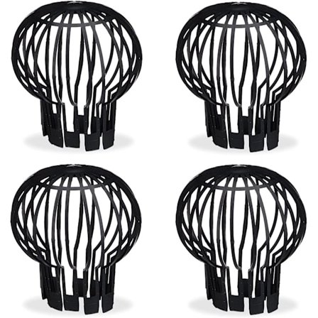 Rennskumfilter, Praktisk sett med 4, Plast, Sil, Beskyttelse, Vannrenning, 12 cm, Svart