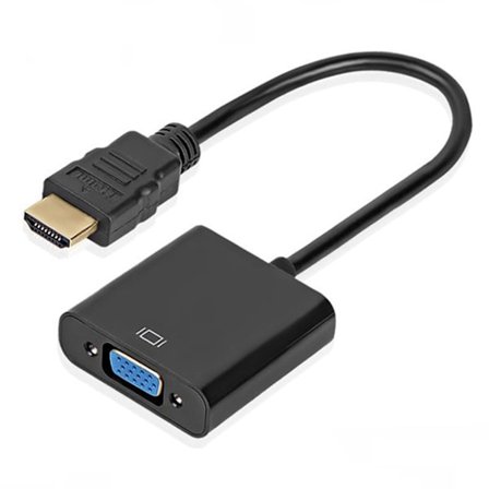 HDMI till VGA Adapter 1080p Konverteringskabel för Monitor Laptop Projektor PC Svart 23,5 cm